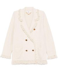 Elisabetta Franchi - Cotton Double-Breasted Jacket - Lyst