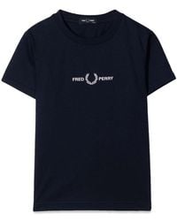 Fred Perry - Embroidered T Shirt - Lyst