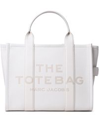 Marc Jacobs - Cream Leather Midi Tote Bag - Lyst