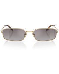 Prada - Zonnebril Pra60 S Zvn30 C Pale Goud/blauw Gradiënt Zilveren Spiegel Dames - Lyst
