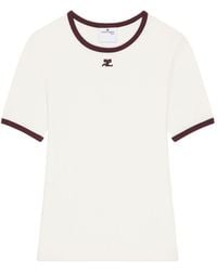 Courreges - T-Shirt Mit Kontrastdetails - Lyst