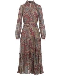 Etro - Long Dress With Paisley Print - Lyst