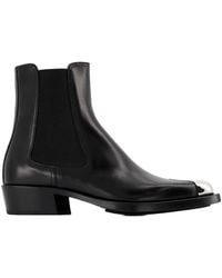 McQueen - Bottes en cuir - Lyst