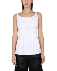 Aspesi - Solid Scoop Neck Top - Lyst