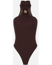 Elisabetta Franchi - Bodysuit With Jewel Detail - Lyst