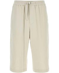 Ami Paris - Chalk Cotton Bermuda Shorts - Lyst