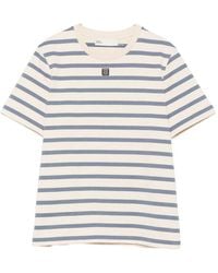 Tory Burch - Striped Cotton T-Shirt - Lyst