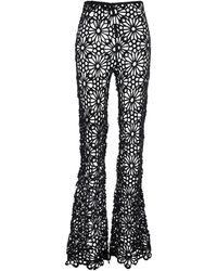 Norma Kamali - Pantalon En Crochet À Fleurs - Lyst