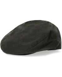 Barbour - Olive Green Waxed Flat Cap - Lyst