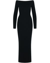 Max Mara - 'arnes 1234' Schede -jurk In Zwarte Wol En Cachemire - Lyst