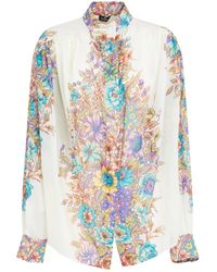 Etro - Bouquet Printed Cotton Shirt - Lyst