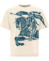 Burberry - Bedrukt T -shirt - Lyst
