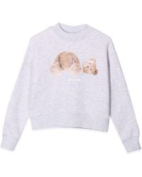 Palm Angels - Felpa Con Stampa Bear - Lyst