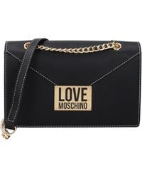 Love Moschino - Borse A Tracolla Donna Poliuretano Nero - Lyst