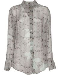 forte_forte - Camicia Chiffon Seta Stampa "Dune Lily" - Lyst