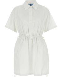 Prada - Poplin Shirt Dress Cotton - Lyst