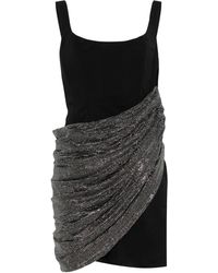 GIUSEPPE DI MORABITO - Schwarzes Kristall drapiertes Mini -Kleid - Lyst