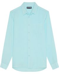 Vilebrequin - Plain Linen Shirt With A Pocket - Lyst