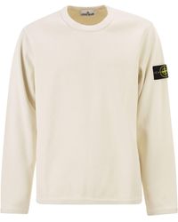 Stone Island - Regular Fit Crew Neck Sweatshirt With Elasticated Edges - Lyst