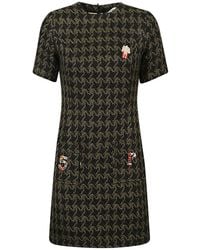 5 PROGRESS - Houndstooth Wool Blend Short Dress - Lyst