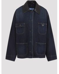 Prada - Bleu Denim Jacket - Lyst