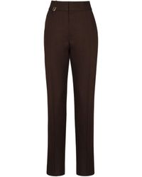 Jacquemus - Hochtaillierte Dunkelbraune Hose - Lyst