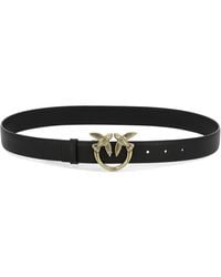 Pinko - Ceinture Love Birds En Cuir À Plaque Logo - Lyst