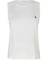 Patrizia Pepe - Canotta A Maglia Fine Bianca - Lyst