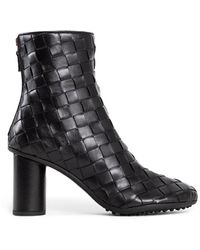 Bottega Veneta - Intrecciato Woven Leather Ankle Boots - Lyst