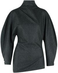 KHAITE - 'Harlow' Wool And Charcoal Cashmere Top - Lyst