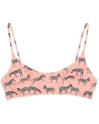 MC2 Saint Barth - Animal Print Bikini Top Swimwear - Lyst
