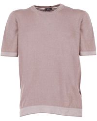 Peserico - Short Sleeve Ribbed Crew Sweater - Lyst