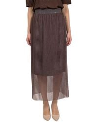 Peserico - Crepe Midi Skirt - Lyst