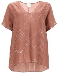 Alysi - Nude Silk Top - Lyst