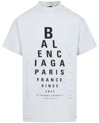 Balenciaga - Optical Cotton T-Shirt - Lyst
