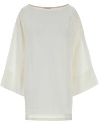 The Row - White Linen Junia Blouse - Lyst