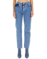 Moschino - Straight High Rise Jeans - Lyst