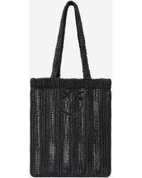Pinko - Easy Raffia Shopping Bag - Lyst