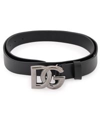 Dolce & Gabbana - Lux leather belt with crossover DG logo buckle - Lyst