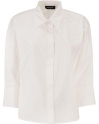 Fabiana Filippi - Cropped Poplin Shirt With Detail On The Back - Lyst