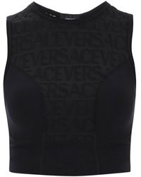 Versace - Sports Crop Top With Lettering - Lyst
