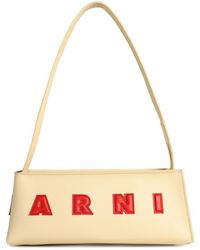 Marni - 'Museo Baguette' Cream Lear Tasche - Lyst