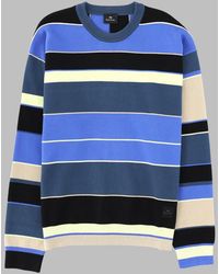 Paul Smith - Long Sleeve Striped Sweater Crafted From Organic Cotton - Lyst