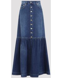 Dolce & Gabbana - Dolce & Gabbana Denim Long Denim Skirt - Lyst