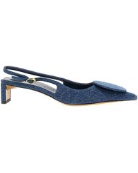 Jacquemus - Scarpe in denim blu con punta appuntita - Lyst