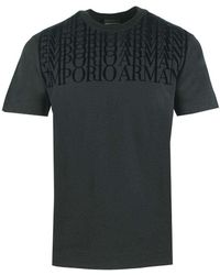 Emporio Armani Repetitive Logo Black T-shirt