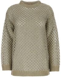 Valentino Garavani - Linen-Blend Embellished Crochet Sweater - Lyst