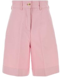 Patou - Pink Cotton Bermuda Shorts - Lyst