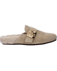 Tory Burch - E Pantoffeln & Hufe milde Frauen Wildleder Beige/Haselnuss - Lyst