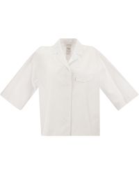 Sportmax - Palabras deportivas Camisa de poplina de algodón suave - Lyst
